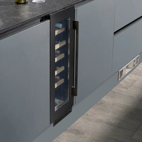 Caple Wi3125BS - Black Steel Wine Cooler - 19 Bottle Capacity - F Energy Rating