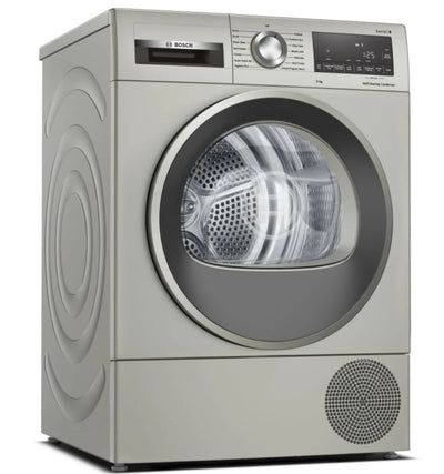 Bosch Series 6 WQG245S9GB - Silver 9KG Heat Pump Condenser Dryer, - A++ energy
