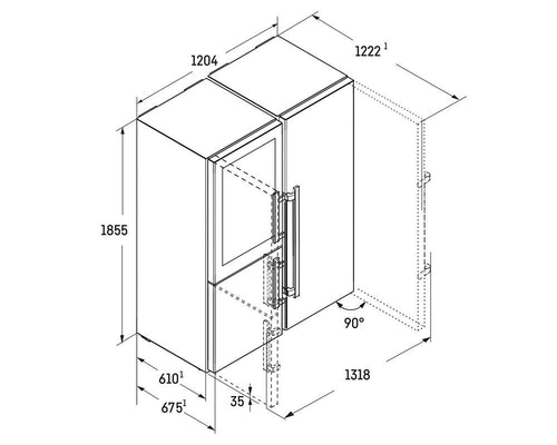 Liebherr XRCst5295 - Stainless Steel American Fridge Freezer - 689L - D Energy Rating