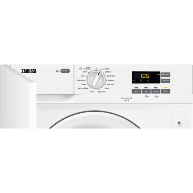 Zanussi Z712W43BI - White Integrated 7KG Washing Machine - 1200 RPM - D energy