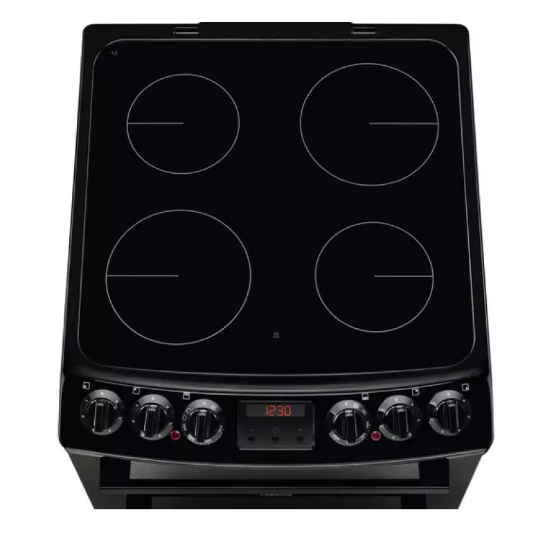 Zanussi ZCV46250BA - Black 4 Zone Cooker - A/A energy - Display
