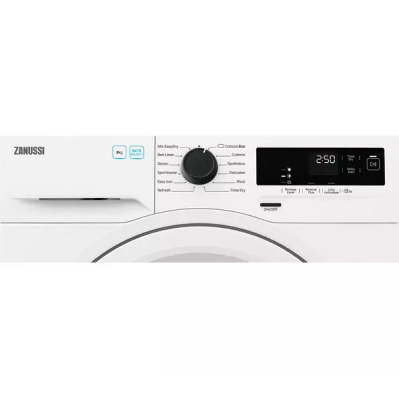 Zanussi ZDH87A2PW - White 8KG Heat Pump Dryer - A++ energy