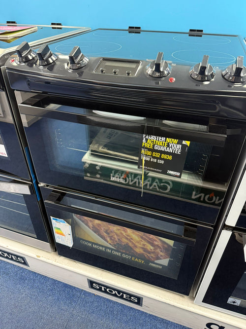 Zanussi ZCV66250BA - Black 4 Zone Cooker - A/A energy - Display