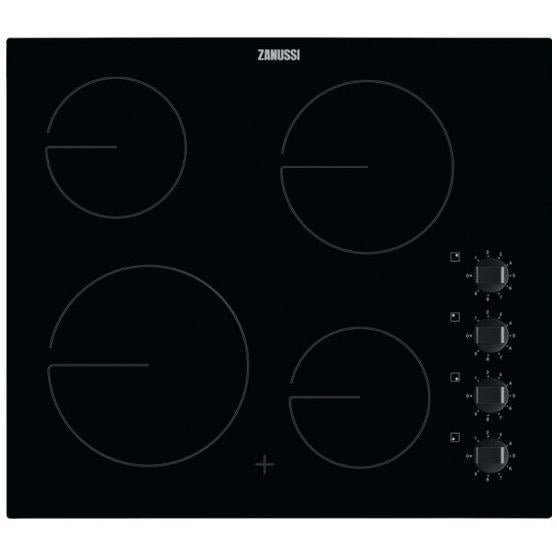 Zanussi ZHRN640K - Black 4 Zone Ceramic Hob