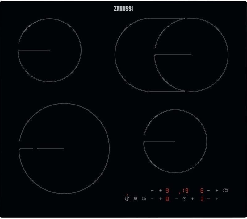 Zanussi ZHRN643K - Black 4 Zone Ceramic Hob